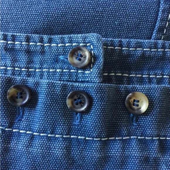 CELINE YACHTING TWILL DENIM CANVAS NAUTICAL BUTTON SKIRT SIZE 38 FRANCE - Picture 15 of 16